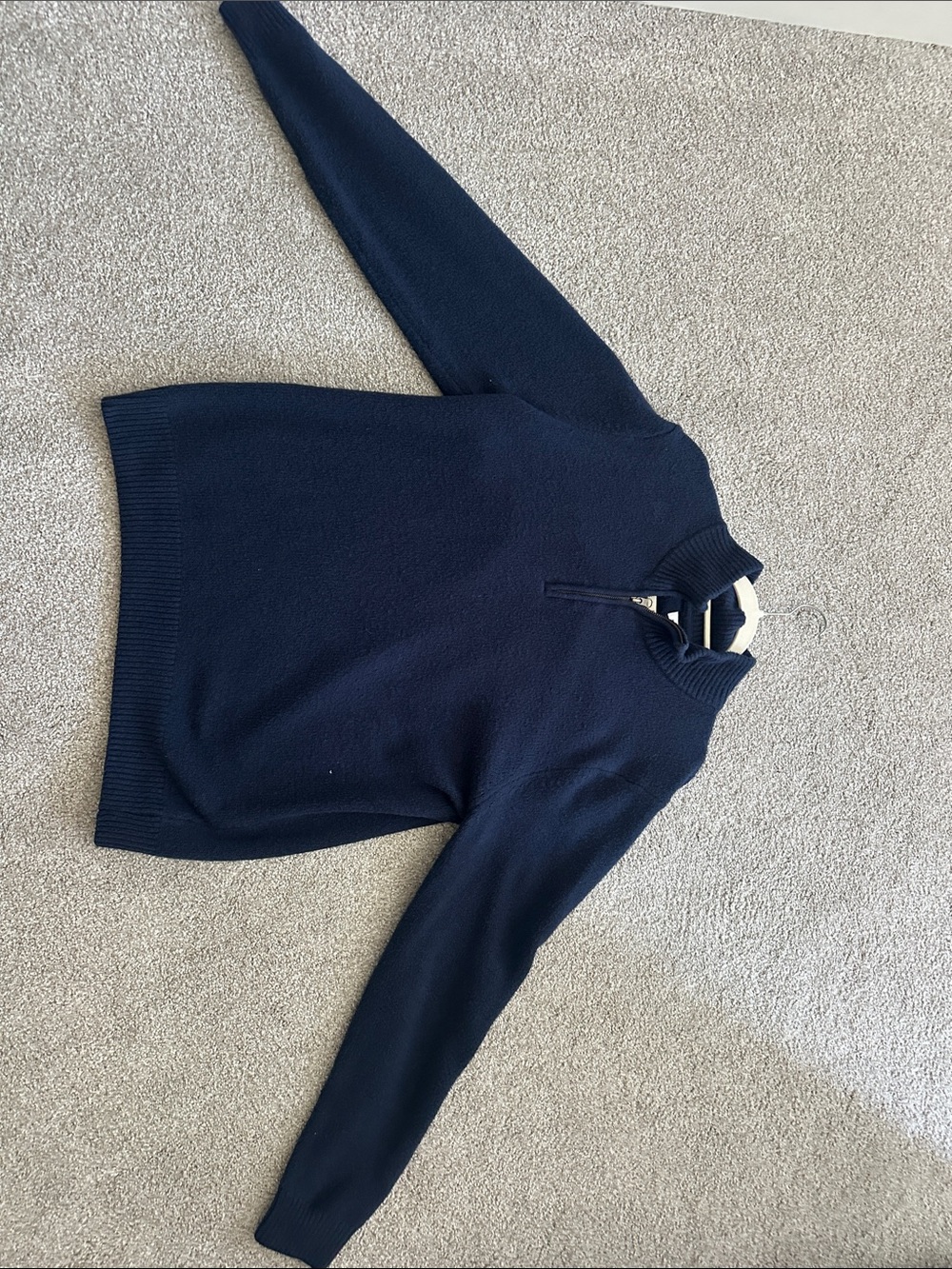 Amazon Essentials Men's Navy Half-Zip Sweater